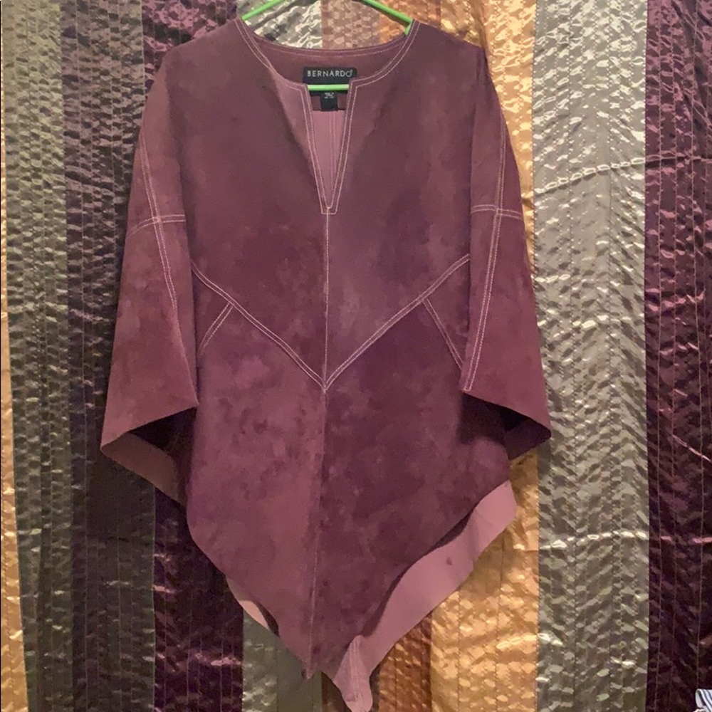 Bernardo Leather Poncho Top